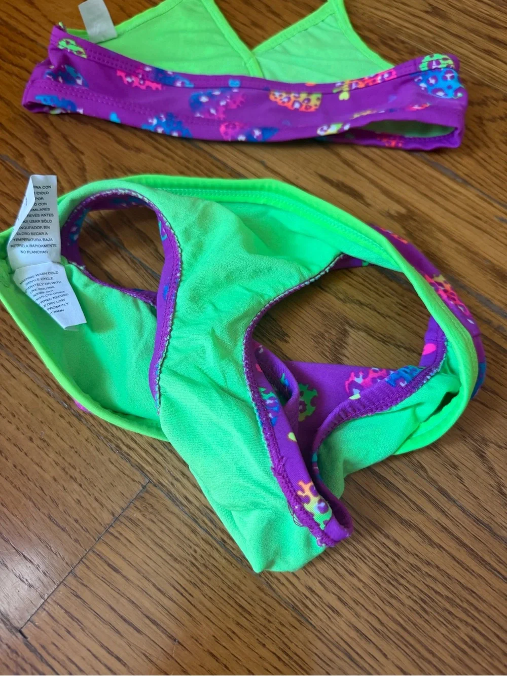 The Children’s Place Girls 5/6 Purple Leopard Heart Bikini Swimsuit Set